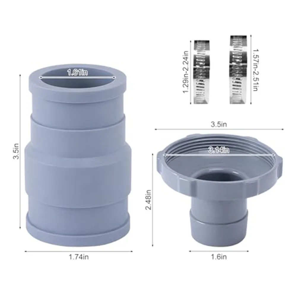 Pool for Cleaning Hose Adapter for kit with Secure Fit Design for 1.25 inch and 1.5 inch Hoses Used Residential Pool Maintenance