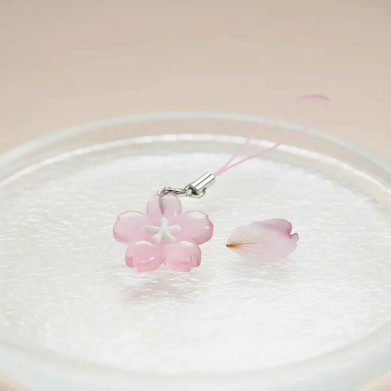 @*Resin Flower Keychain Scratch Resistant Clear Pendant for Backpack Phone Teens School Bag Decorative Gift