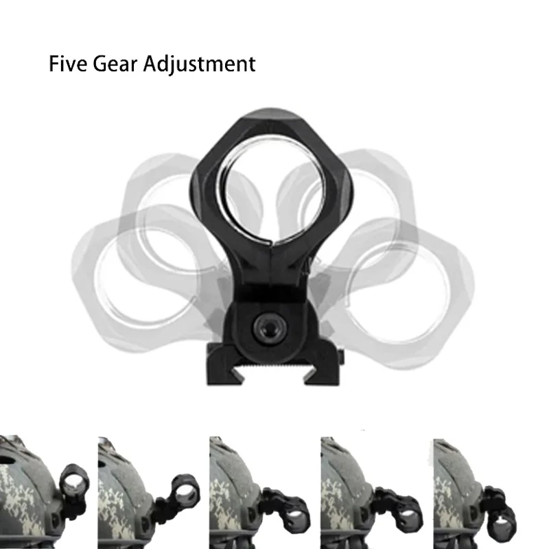 Helmet Flashlight Mount Clamp,Five Level Adjustable Rotation,Fit Tactical Heimet Flashlight Mounting,Hunting&Toy Gun Accessories