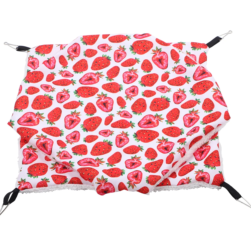 

Pet Warm Cotton Nest Delicate Hamster Bed Guinea Pig Strawberry Suspending Home Cage Accessories Comfortable Chinchilla Hammock