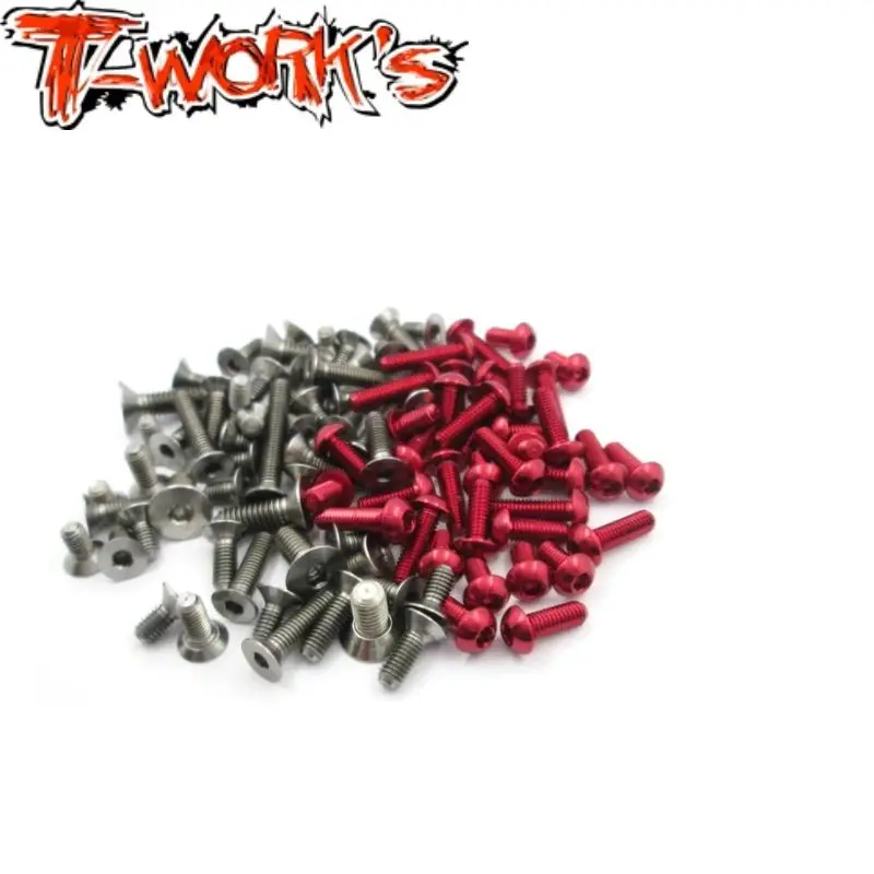 

Original T works TASS-D07 64 Titanium & 7075-T6 Red Screw set 99pcs.( For VBC WildFire D07) Rc part