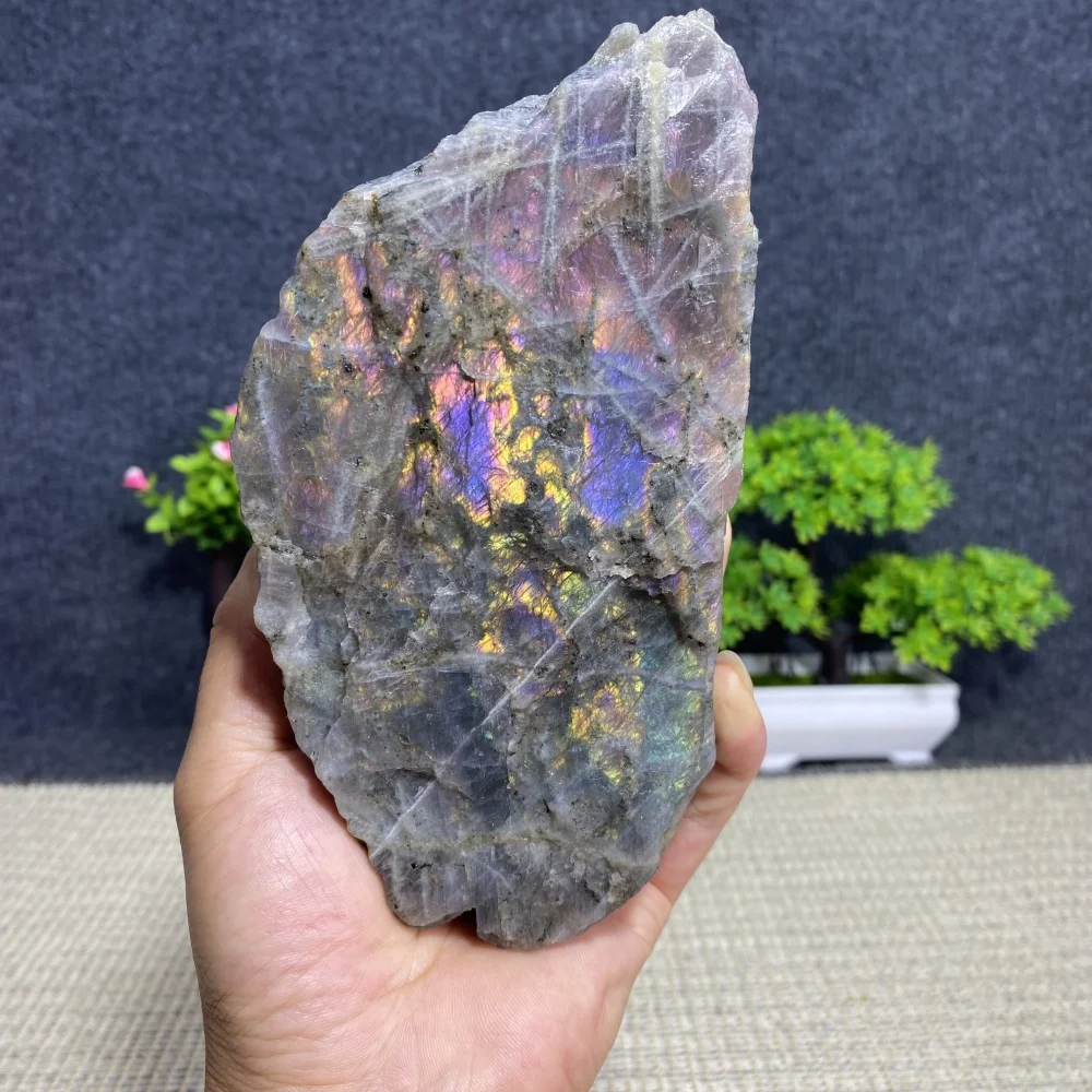 

Natural Purple Light Labradorite Gemstone Crystal for Meditation Chakra Reiki Healing Grounding Stone Original