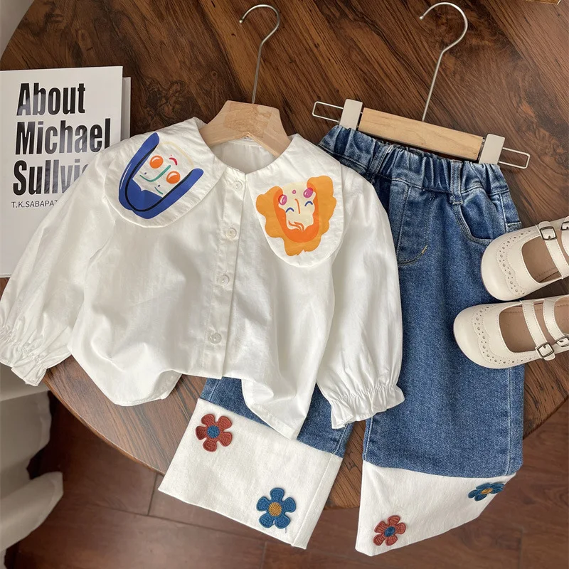 

Spring Autumn Korean Style Trend Girls Baby Retro Fashion Shirt Girls Fashionable Comfortable Girls Clothes