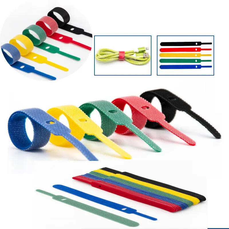 20Pcs Reusable Fastening Cable Ties Hook Loop Fastener Tape Multi-Purpose Cable Straps Wire Ties Management Organizer Wrap