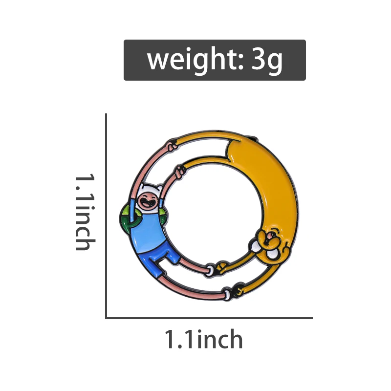 Anime Characters Enamel Pins Custom Circle Winding Brooches Lapel Badges Cartoon Animal Jewelry Gift for Kids Friends