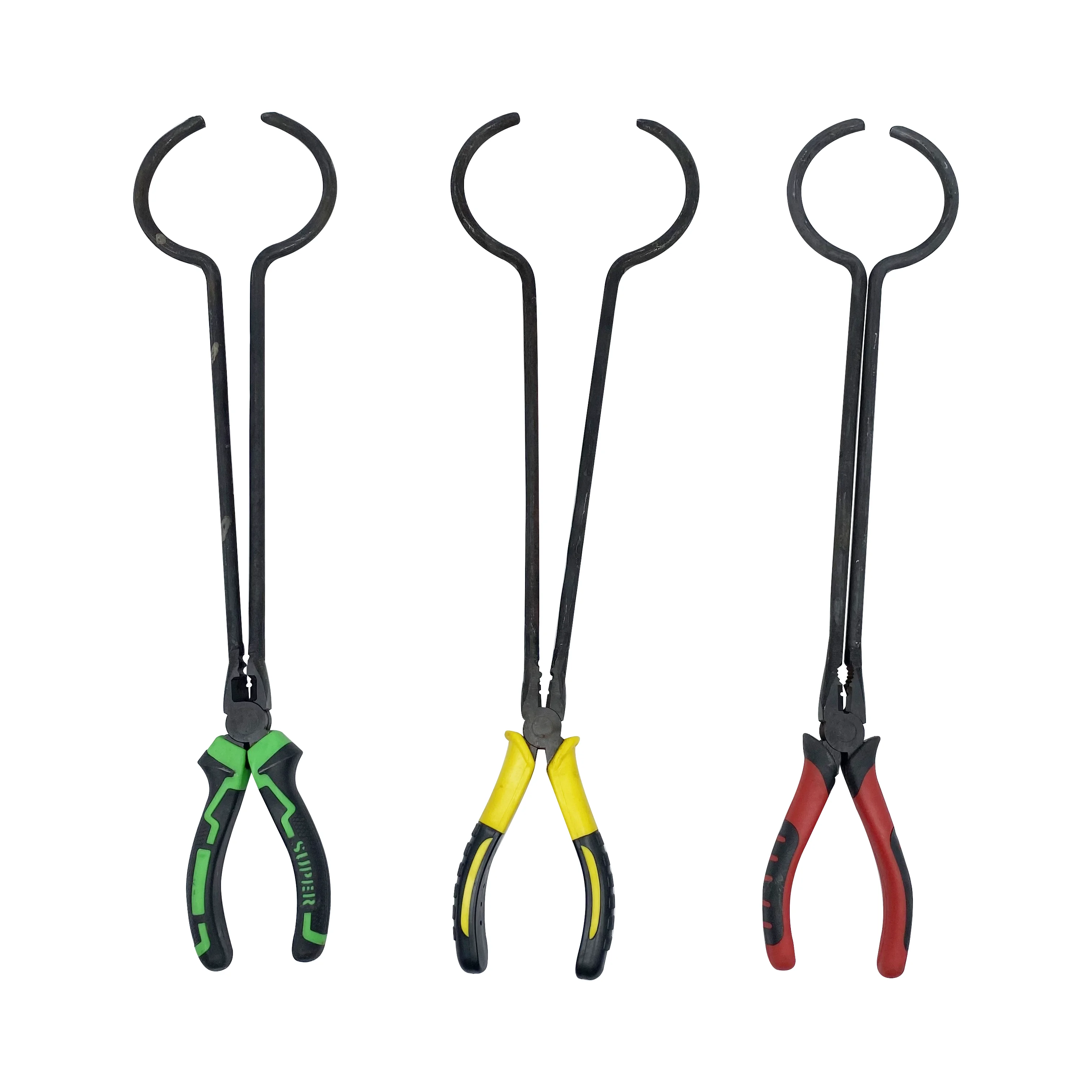 Jewelry Crucible Tongs for Melting Furnace Heat-Resistant with Plastic Coated Handle Non-Slip  Anti-Scald, Double Spring Action