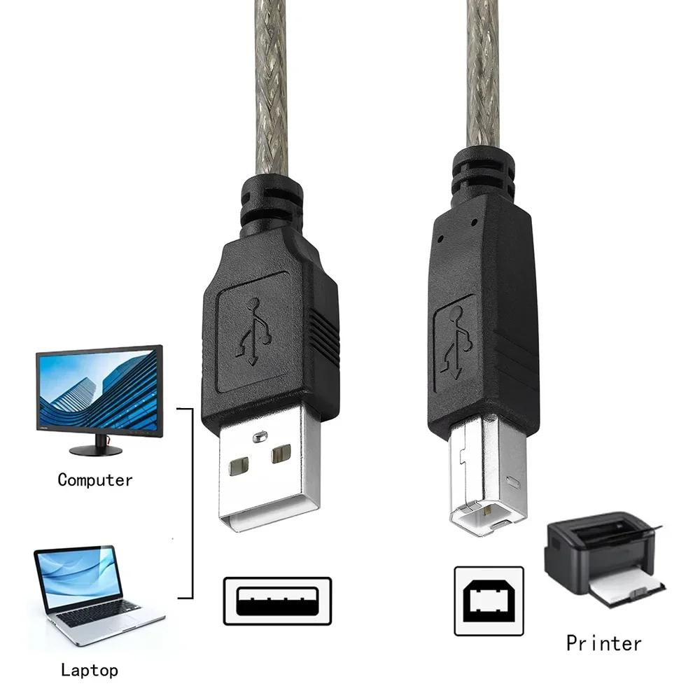 USB 2.0 A إلى B تمديد 10 متر/15 متر كابل نشط مع رقاقة معززة الإشارة 1.5 متر/3 متر/5 متر كابل سلبي لأجهزة الكمبيوتر المحمول طابعة الماسح الضوئي