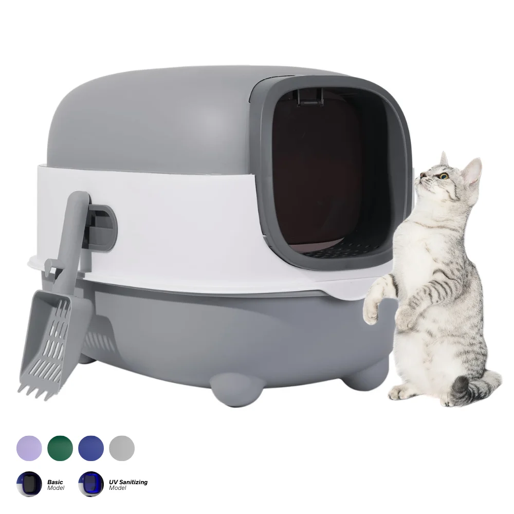 

Extra Large Cat Box with Removable Top , Covered Enclosure with Optional Sterilization Lamp for Hygiene and Privacy
