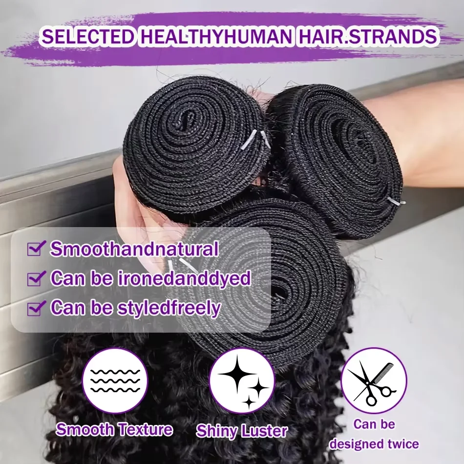 30 بوصة غريب مجعد الشعر البشري حزم ريمي موجة عميقة غير المجهزة حزمة 15A شعر بشري لعذراء موجة المياه ملحقات لحمة مزدوجة