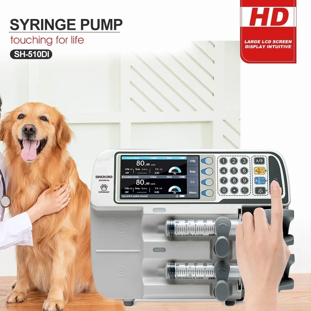 Sinohero Veterinary Syringe Pump Double Channel syringe pump Infusion Pump Auto Syringe Recognition