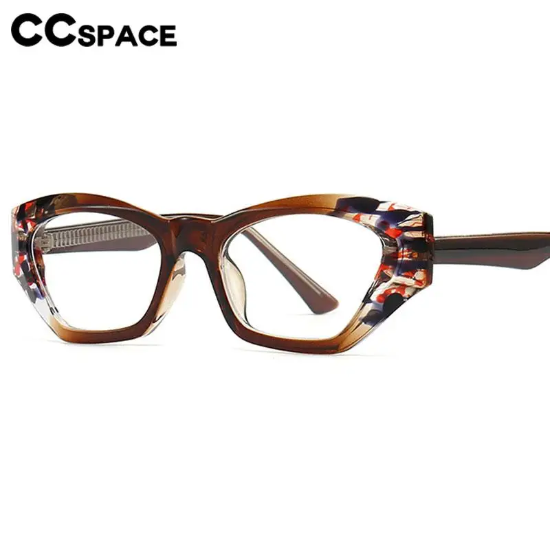 

56842 New Vintage Flower Tea Optical Spectacle Frame Women Rhombus Cat Eye Sunshade Mirror Men Gradient Color Clear Eyewear