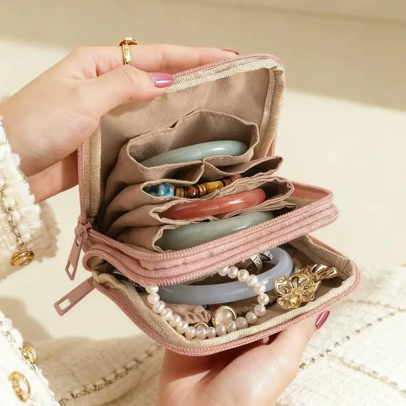 

Portable Luxury Jewelry Bag Small Travel Organizer With Compartments Waterproof Pouch For Earrings Bracelets Rings
