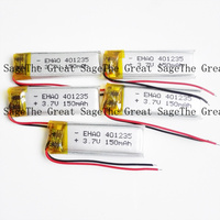 5 PCS 3.7V 150mAh Lipo Rechargeable Battery 401235   For Bluetooth Bracelet Selfie