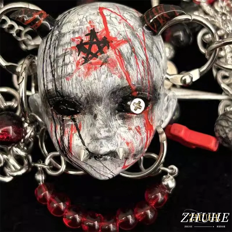 

ZHUHE The Ghostface Coll Head Necklace In A New Gothic Style Is A Jewelry Accessory For Men And Women, A Party Gift, And A Cospl