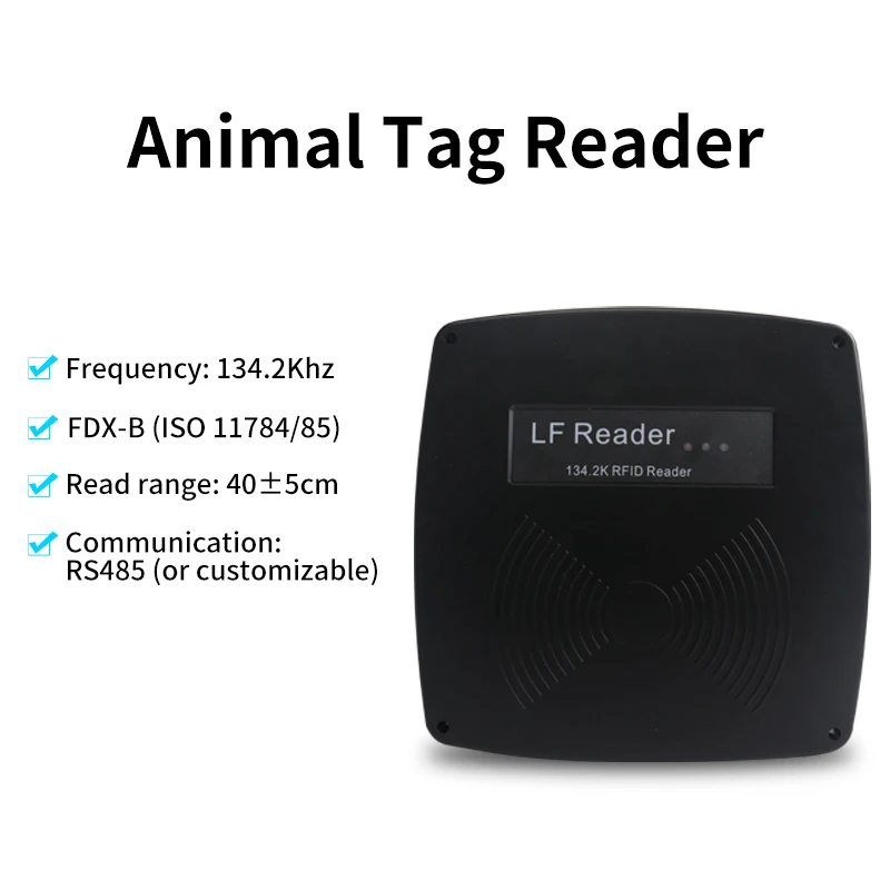 Animal Tag Reader 134.2Khz frequency long range reader ISO11781 ISO11785 Ear tag reader RS485 Pet Chip Reader