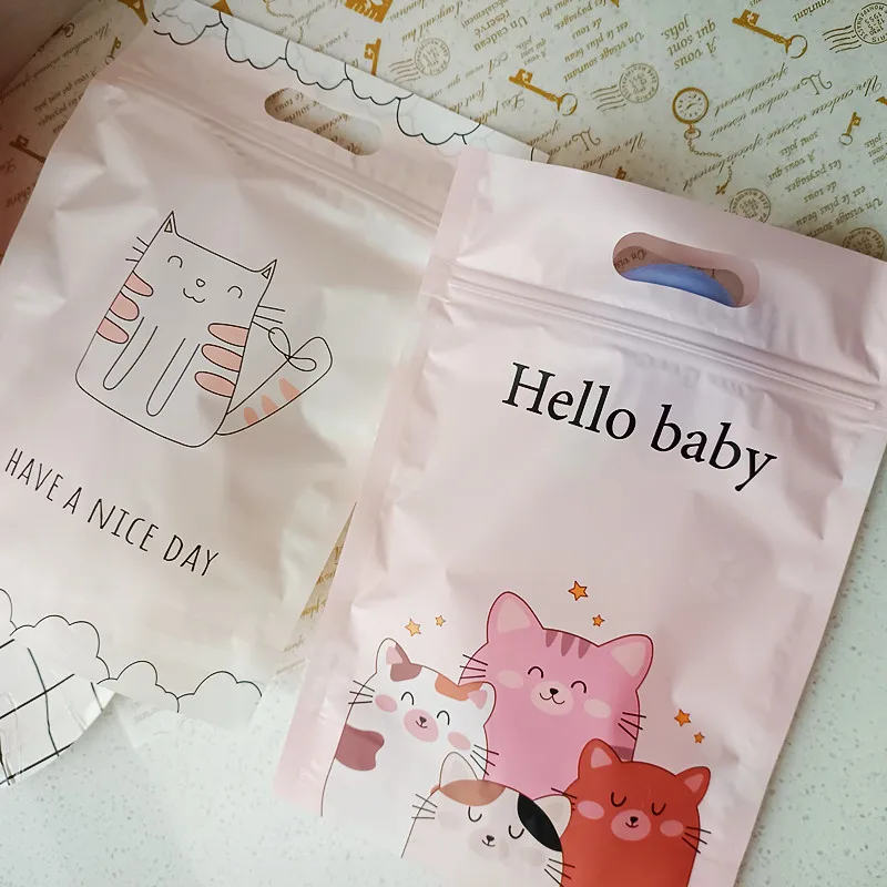 Cartoon Plastic Zipper Candy Bags Ziplock Cookie Gift Packaging Self Stand Biscuits Chrismas Wedding Favor Storage Bag