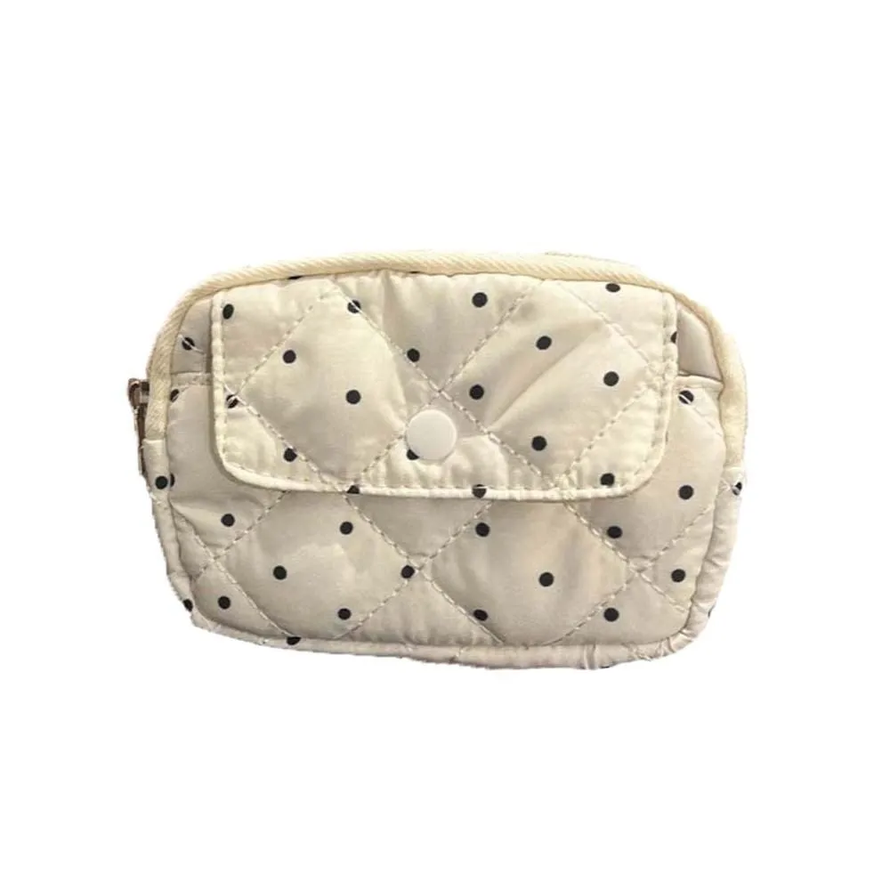 Polka Dot Tampon Storage Bag Embroidered Large Capacity Cotton Coin Purse Thickened Korean Style Sanitary Napkin Pouch Women