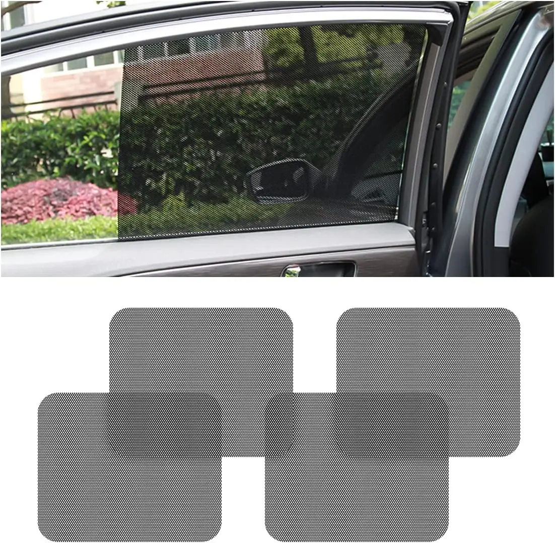 

Car Side Window Sunshade, 4 PCS Static Cling Films Stickers Sun Shade UV Rays Privacy Protector, Reuseable Washable Sun Shade fo