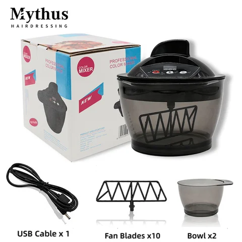 Professionell hårfärgningsfärgning elektrisk hårfärgningsautomatisk mixer hårfärgskrämblandningsskål hårfärgningsrörare 10 best sales hårfärgsskål - №1