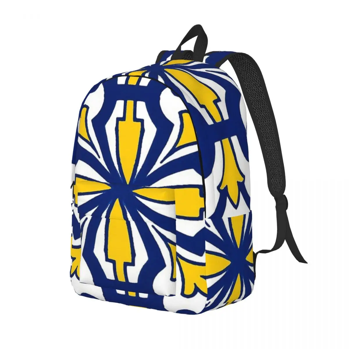 Traditional Nikea Moroccan Moors Portuguese Tiles Azulejo Graphic Student Backpack School Bag Daypack for Bookbag Shoulder Bags
