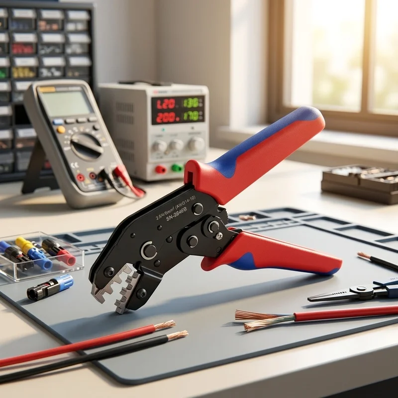 SN-2546B Solar PV Crimping Tool, MC4 Connector Crimper Pliers for 2.5/4/6mm² Solar Panel Cable, Ratchet Wire Crimper