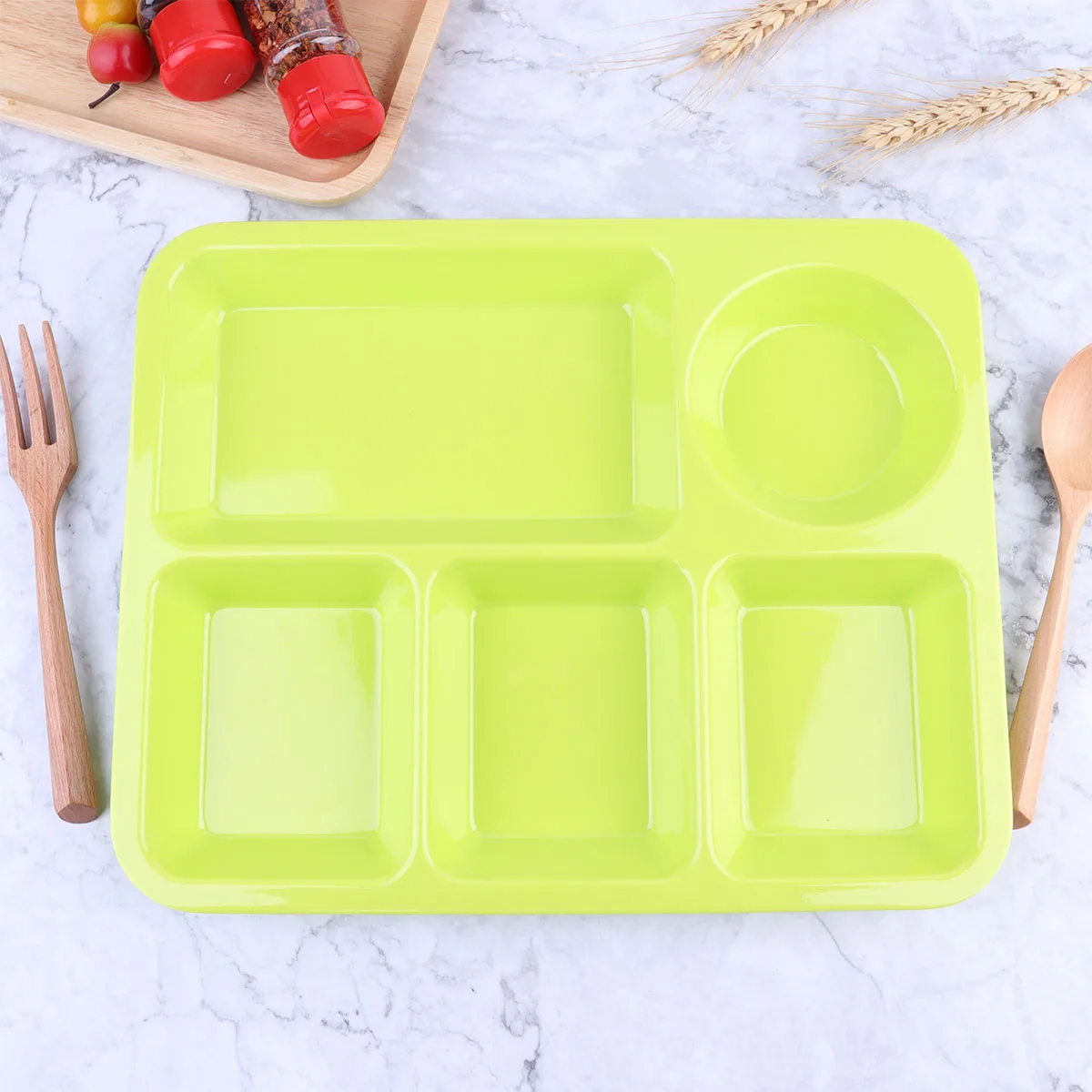 

3 Pcs Cutlery Anti-fall Partition Plate Meal Prep Container Dog Divided White Lunch Trays with Dividers