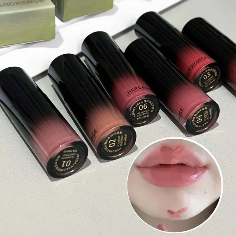 Low Saturation Mirror Water Light Lip Gloss Mirror Lasting Liquid Lipstick Moisturizing Lip Tint Nature Nude Lip Makeup Cosmetic