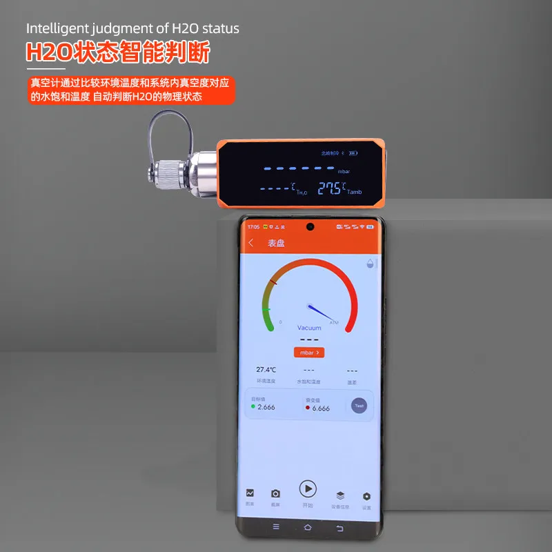 Medidor de Vacío Digital VGW-Mini, Micrómetro Digital para Refrigeración, Medidor de Vacío con Medición Precisa