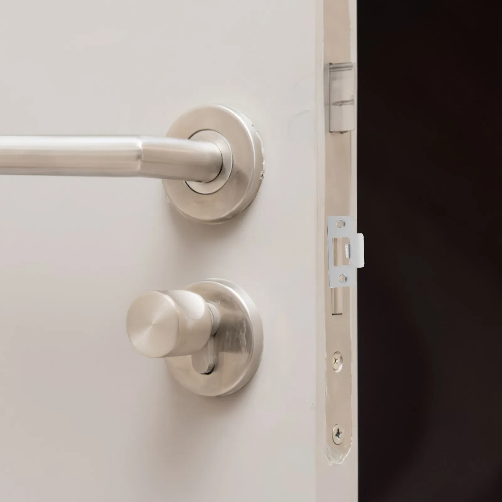 2Sets Lock Tongue Strike Plates Heavy Duty Stainless Steel Door Reinforcement Deadbolt Cover Plate for Front Exterior Door
