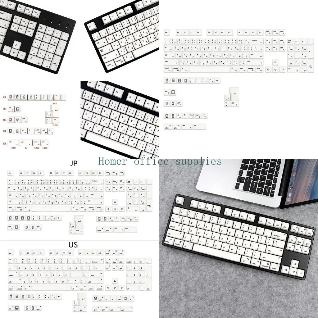 K43B 133Keys PBT Dye-Subbed MAC-style Keycaps for Mechanical Keyboards for Key Cap MDA Profile For MX Switches 61/64/68/87/96