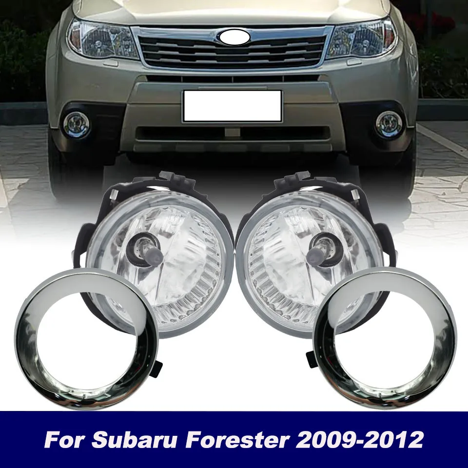 For Subaru For Forester SH 2009-2012 Front Bumper FogLight Grille Driving Fog Lamp With Bulb Fog Light Cover