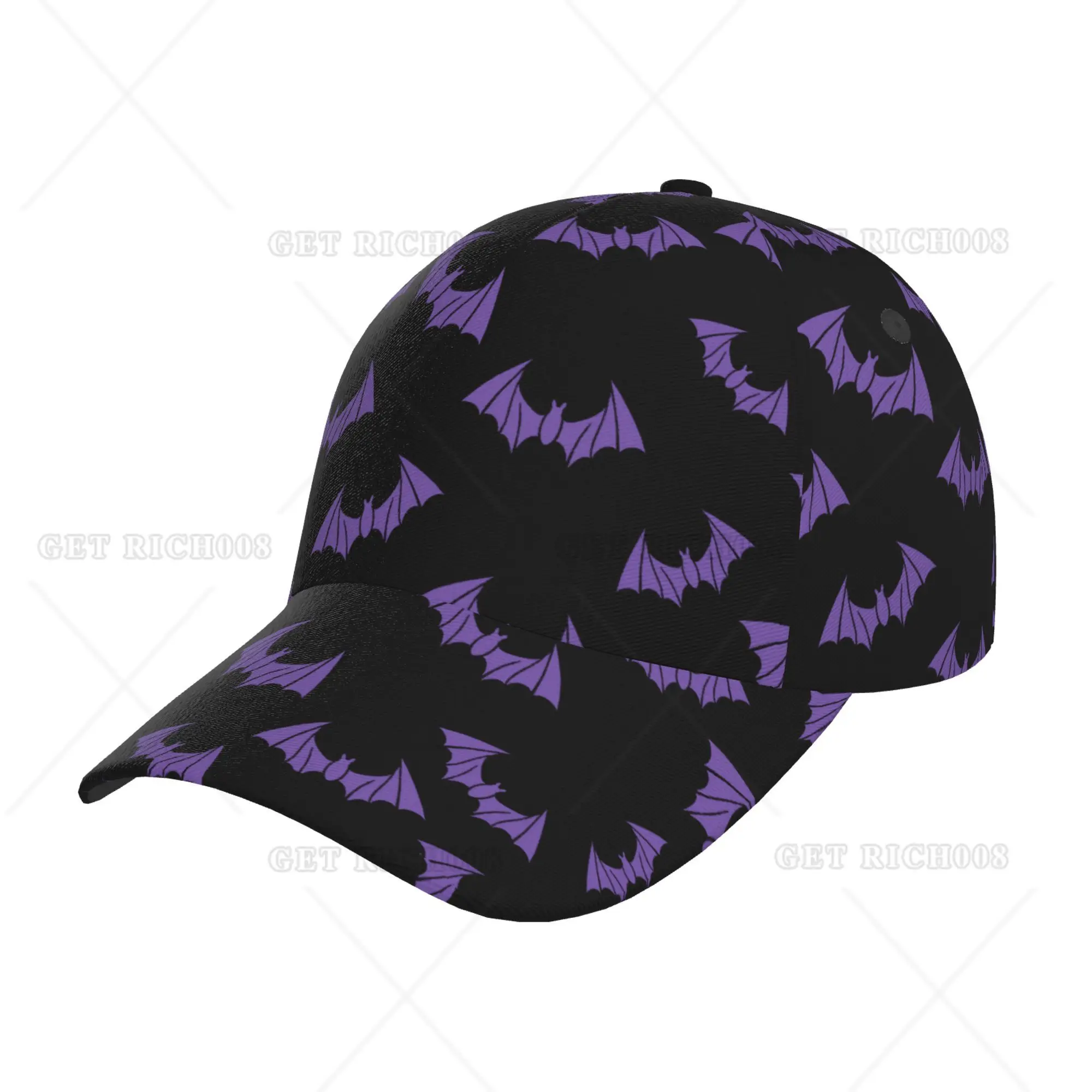 Bats Tile Pattern Baseball Cap Print Logo Adult Baseball Cap with Flat Brim Visor for Men Women All Seasons One Size