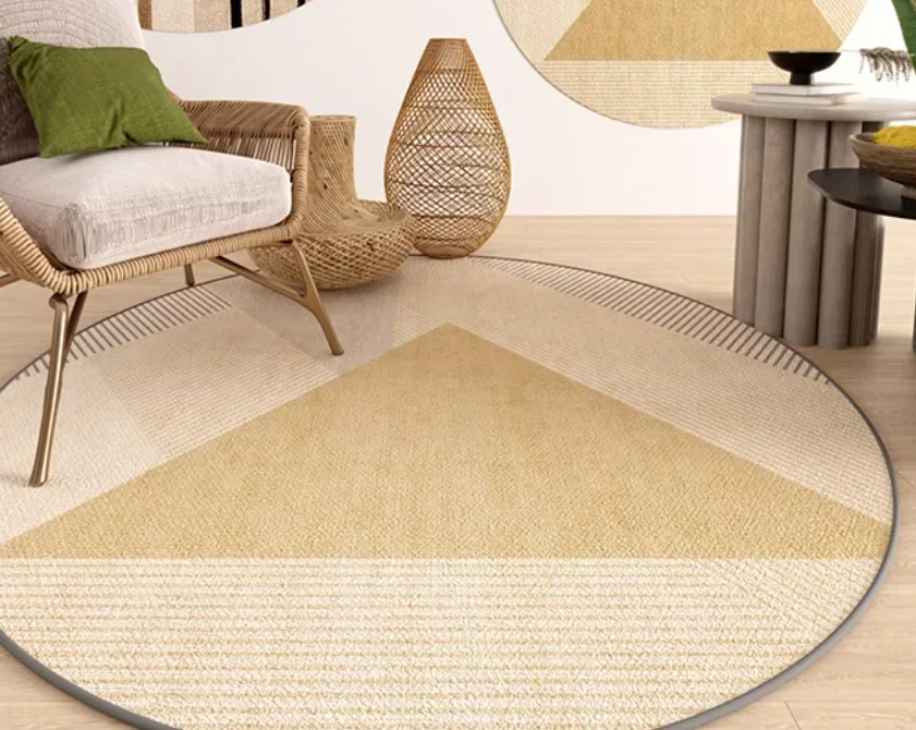 

Circular floor mat, coffee table, chair, carpet, light luxury, modern living room carpet