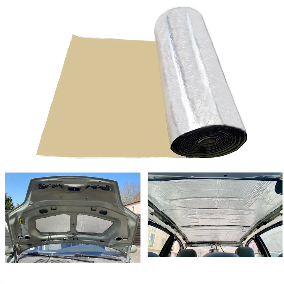 200/300/400cmx50cm Car Sound Deadener Mat 5/7/10mm Noise Heat Deadening Soundproof Dampening Mat For Car Hood Engine Door