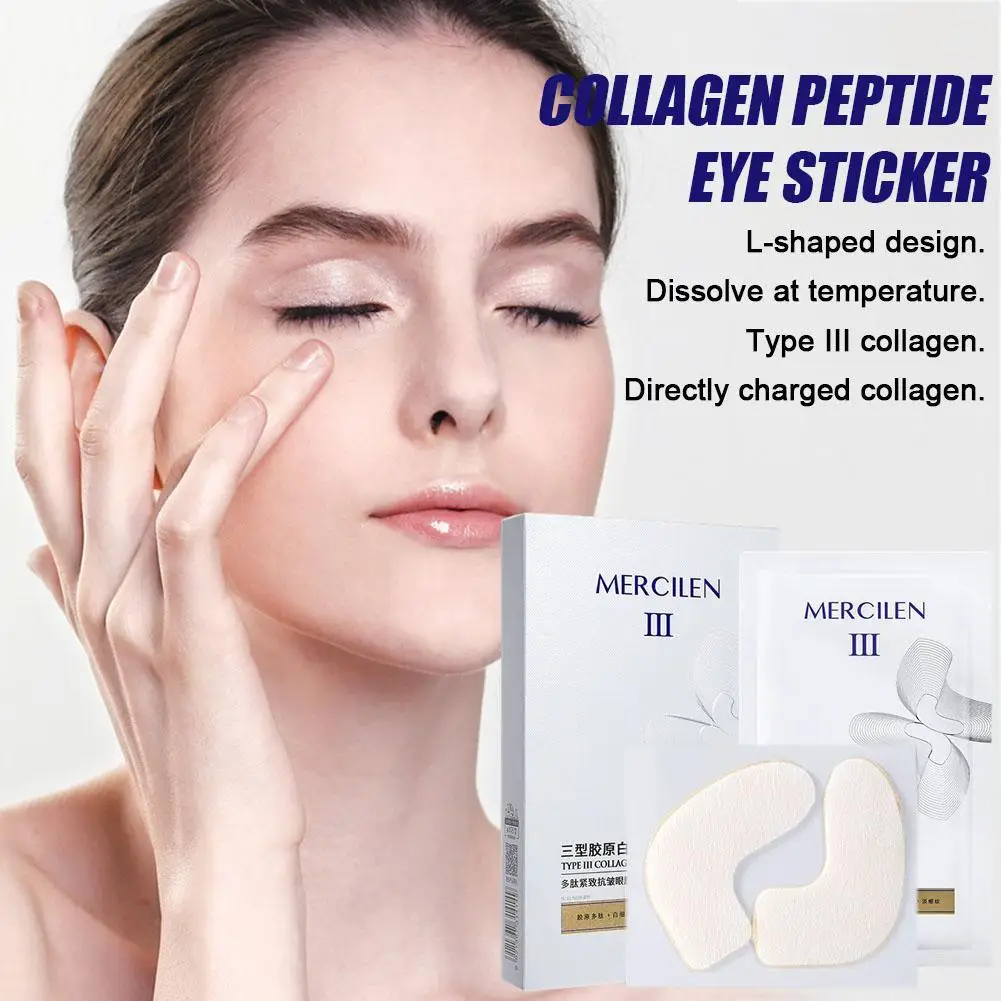 

Маска для глаз Mercilen с коллагеном III типа, L-образные гелевые патчи, глубоко увлажняющие, разглаживающие морщины, для ежедневного ухода за кожей вокруг глаз