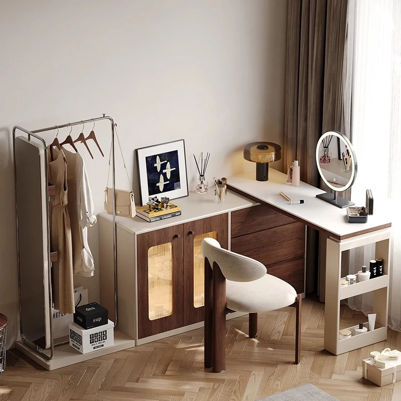

Corner Modern Vanity Table Living Room Bedroom Makeup Mirror Study Dressing Table Desk Chair Penteadeira Postmodern Furniture