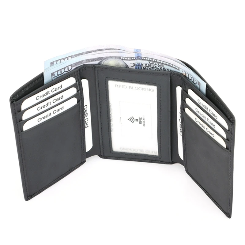 

Trifold Wallet Card Holder Multi Slot Card Case Pocket Purse Cash Holder Card Business Purse