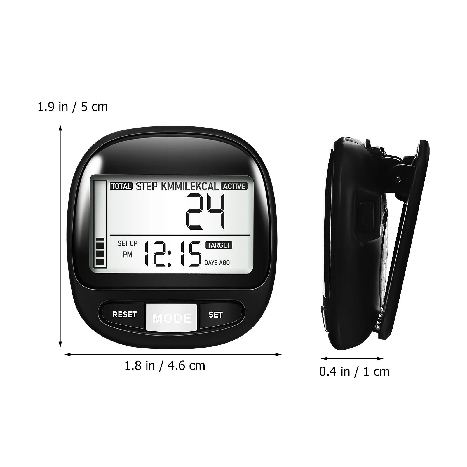 Walking 3D Pedometer Portable Step Tracker Outdoor Pedometer Clip Walking Steps Simple Counter and Kilometers Tracker With Clock