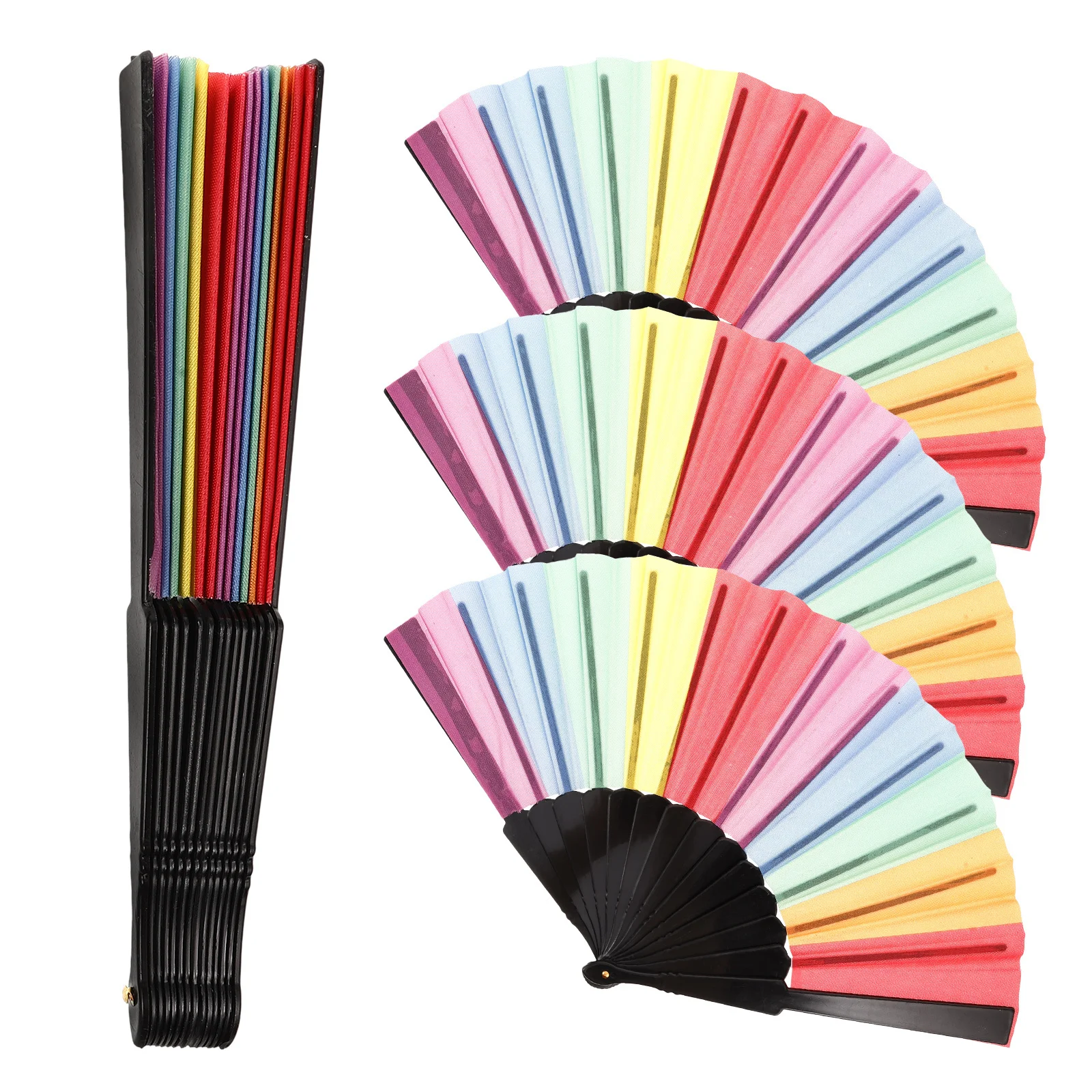 

4Pcs Rainbow Hand Fans Colorful Foldable Fans for Dance Performances and Home Decorations Rainbow Fan Colorful Hand Fan