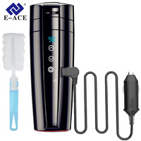 Yannice Electric Kettle Car Heating Cup For Travel 400ml Stainless Steel Insulation Artifact Portable Touch Screen Control