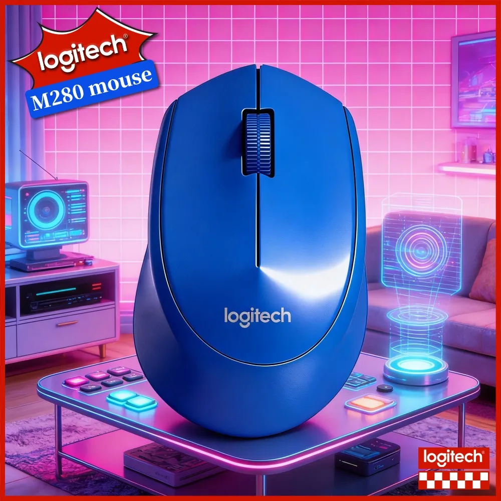 Logitech M280 Wireless Mouse 18-Month Battery Life 10M Range 1000 DPI Optical Sensor Ergonomic Grip For Mac Windows