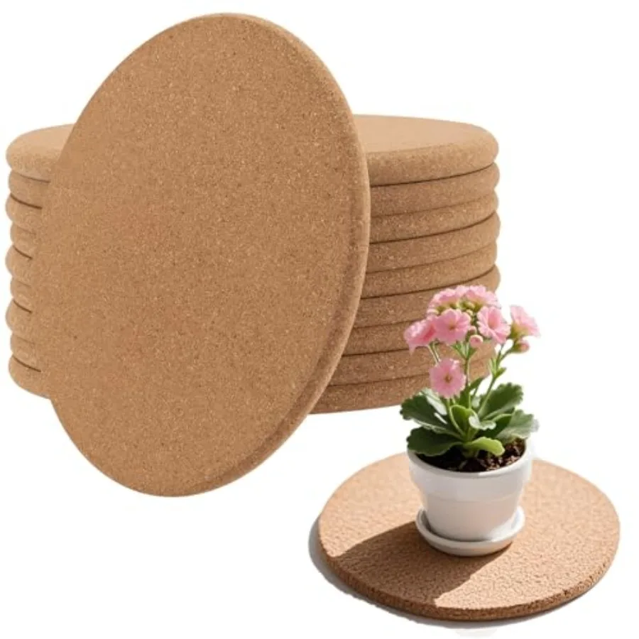 10 قطعة 7.5 بوصة الفلين الركيزة الفلين الوقايات النباتية 3 8 بوصة سميكة مستديرة الفلين الوقايات مقاومة للحرارة الفلين منصات ساخنة للأطباق الساخنة