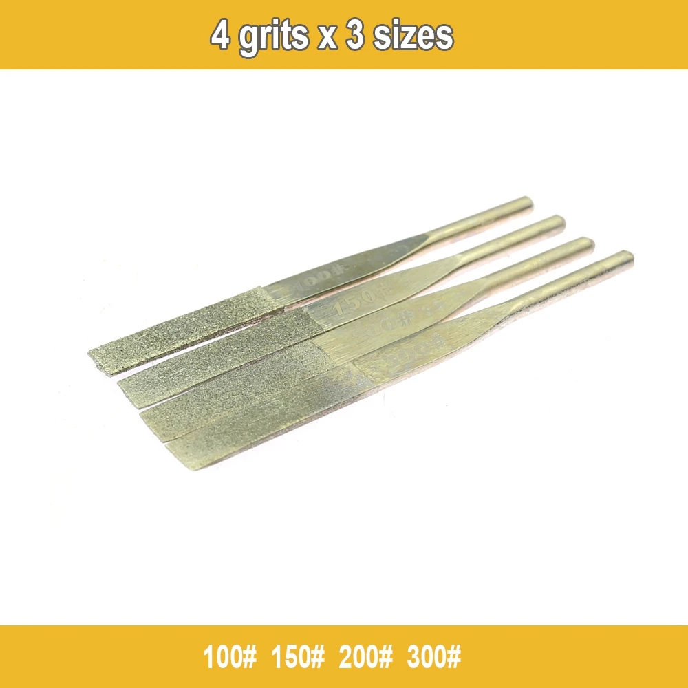 12 pieces/pack 70x25x3mm Taper Machine Diamond Files for Reciprocating Grinding