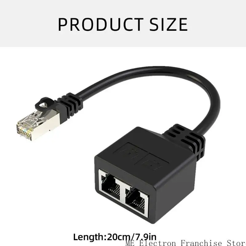 T5EA 1 إلى 2 طرق LAN Ethernet Cable Cable RJ45 Female Splitter Connectors Adapter