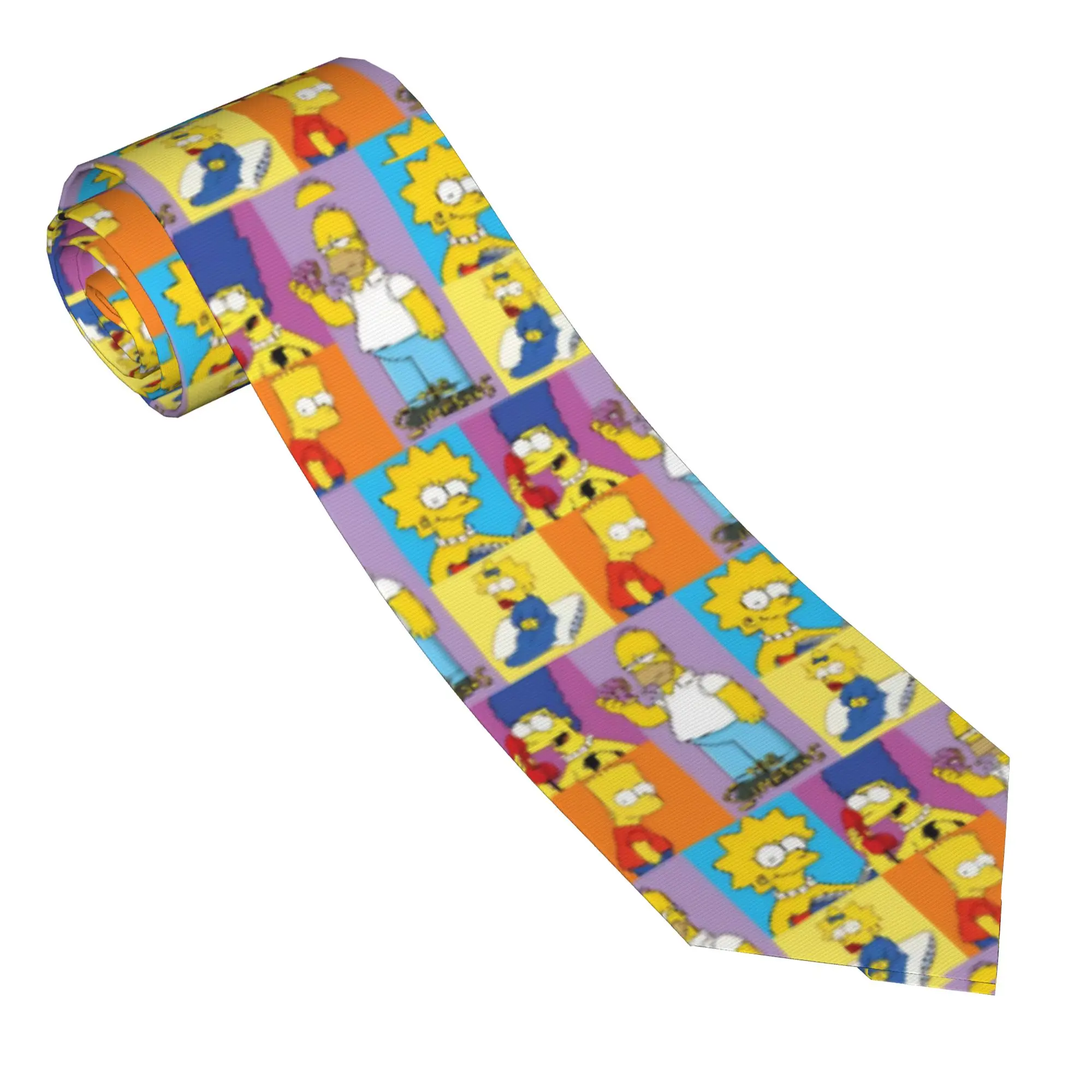 The Simpson Cartoon Necktie Unisex Casual 8 cm Wide Neck Tie for Mens Accessories Gravatas Wedding Accessories Cosplay Props