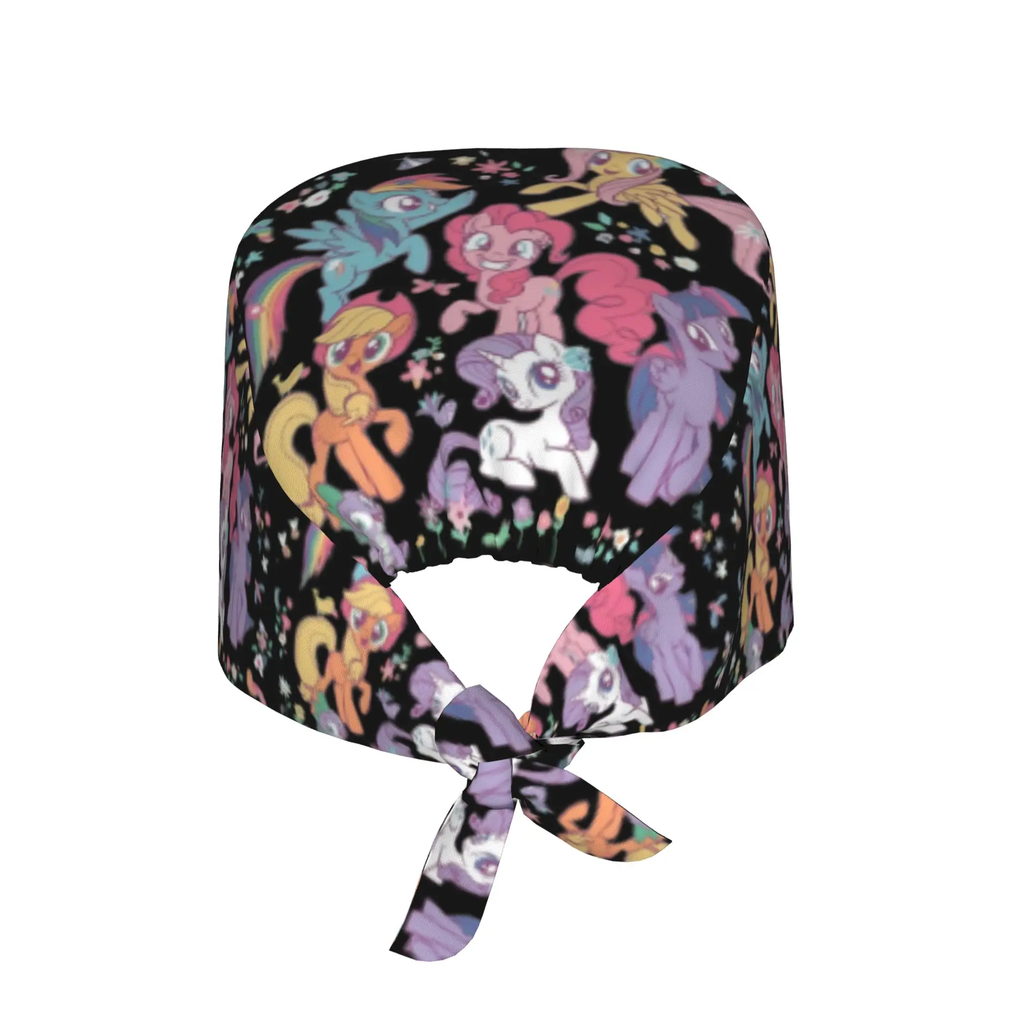 Custom P-Ponyed Anime Working Cap Surgical Hats Men Women Fluttershy Applejack Operating Room Cap Operator Hats Lab Works Hat