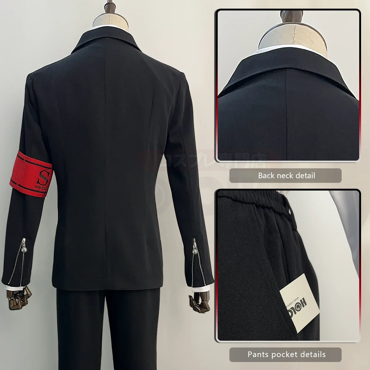 Cosplay Game P3 Makoto Yuki Cosplay Costume Wig Gekkoukan High School Uniform Embroidery Suit Pants Shirt Daily Wearing Gift