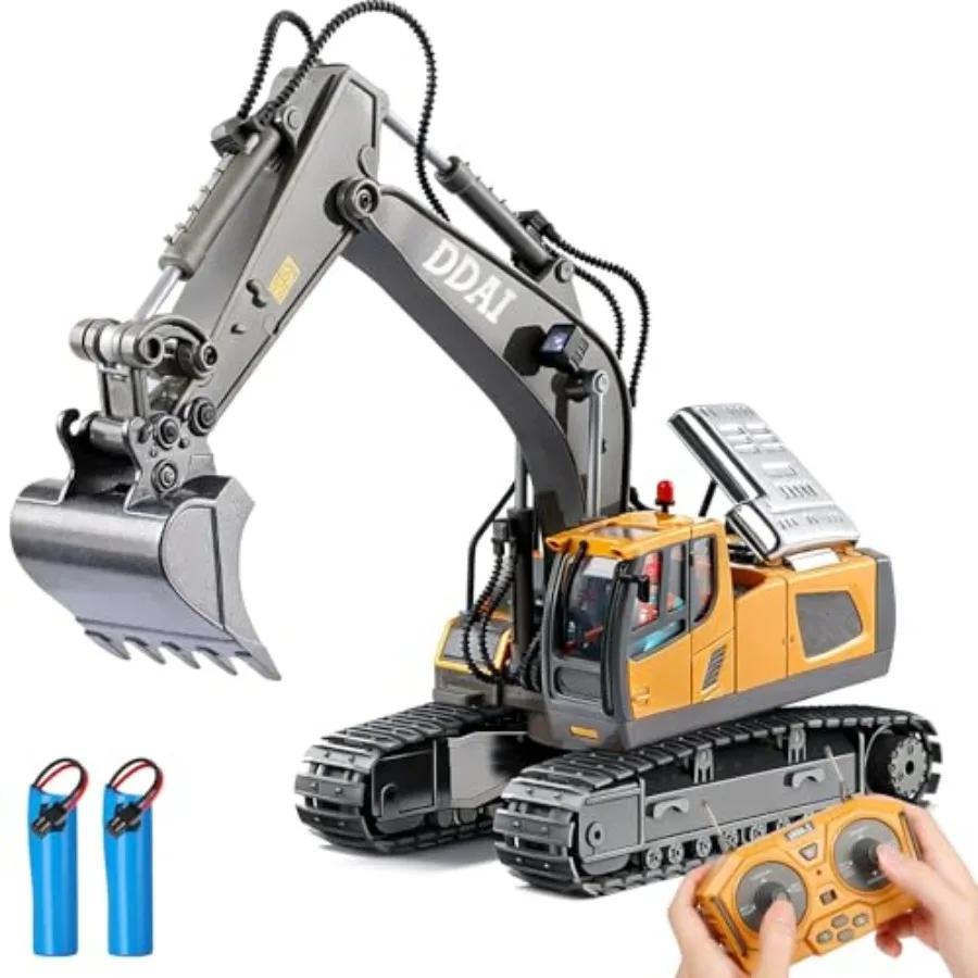 

Rechargeable RC Construction Excavator Toys for Boys 8-12 Metal Shovel Remote Control Digger Vehicles Engineering Toys Blue Bes