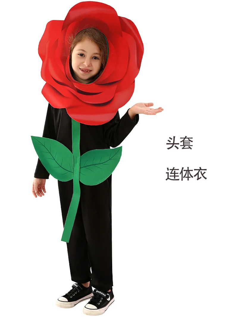 Children's Performance Costumes Performance Costumes Plant Party Dress Up Halloween Carnival Roses Valentine's Day Cos Clothes