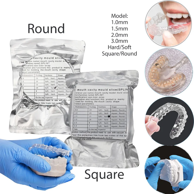 1Pack Dental Orthodontic Retainer Piece Vacuum Forming Thermoforming Material Sheet Oral Denture Model Dental Splint